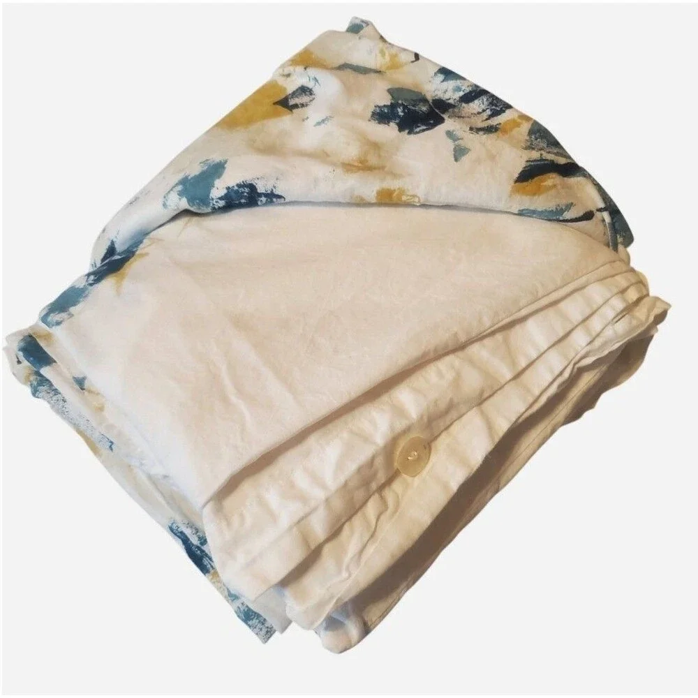 West Elm Abstract Petals 100% organic Cotton Duvet Full Queen